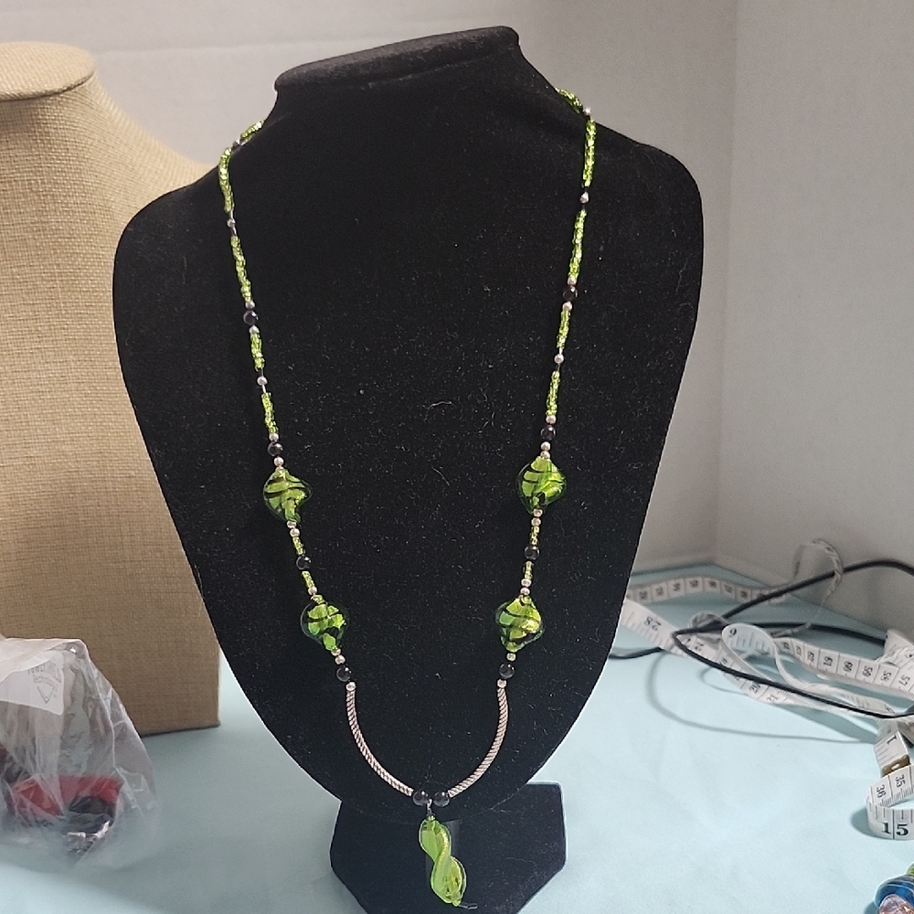 Elegant Green Beaded Necklace